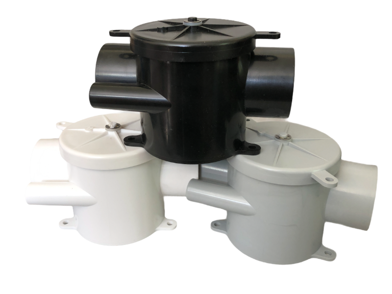 Black, grey and white Watertwo diverter valves